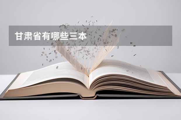 甘肃省有哪些三本