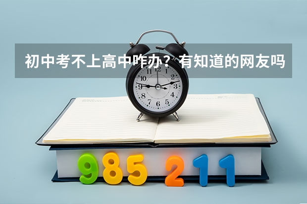 初中考不上高中咋办？有知道的网友吗?求告知一下