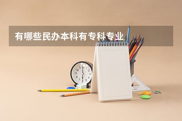 有哪些民办本科有专科专业