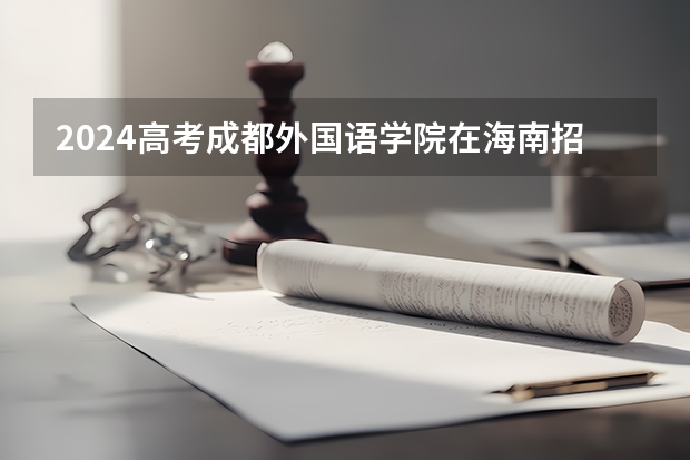 2024高考成都外国语学院在海南招生计划（招生人数）